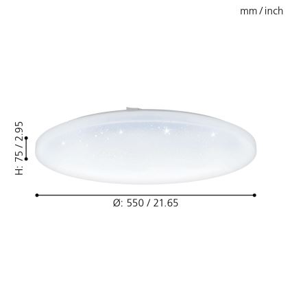 Eglo - LED Stropna svetilka LED/49,5W/230V