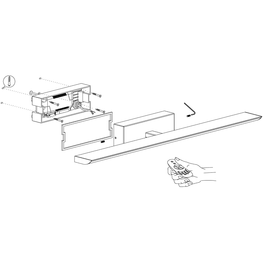 Eglo 98451 - LED RGB zatemnjiva kopalniška svetilka TABIANO-C LED/15,6W/230V IP44 + daljinski upravljalnik