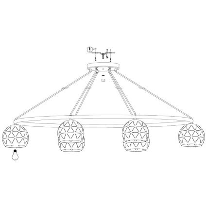 Eglo - Lestenec na vrvici 6xE14/40W/230V