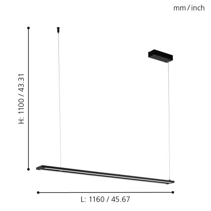 Eglo - LED Lestenec na vrvici LED/27W/230V