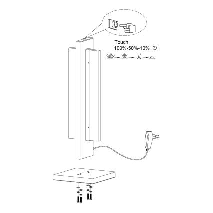 Eglo - LED Zatemnitvena namizna svetilka LED/15W/230V