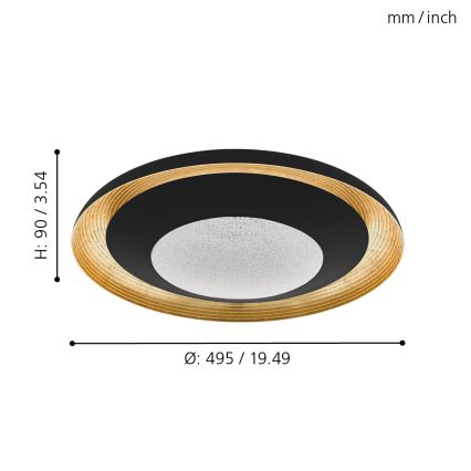 Eglo - LED Zatemnitvena stropna svetilka LED/24,5W/230V + Daljinski upravljalnik