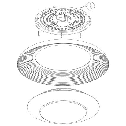 Eglo - LED Zatemnitvena stropna svetilka LED/24,5W/230V + Daljinski upravljalnik