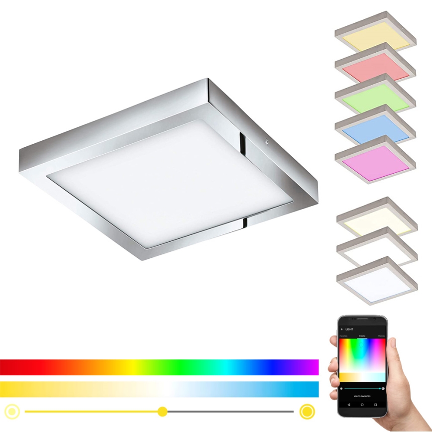 Eglo - LED RGB Zatemnitvena stropna svetilka FUEVA-C LED/21W/230V Bluetooth IP44
