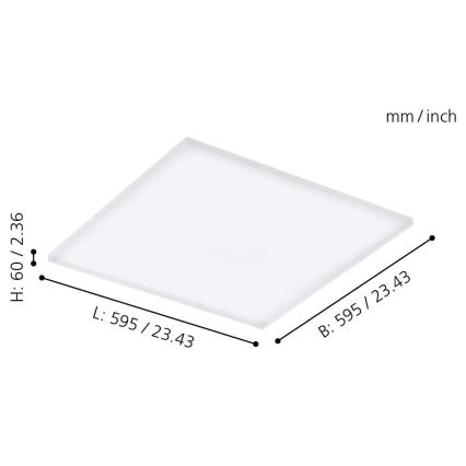 Eglo - LED RGB Zatemnitvena stropna svetilka TURCONA-C LED/30W/230V + Daljinski upravljalnik