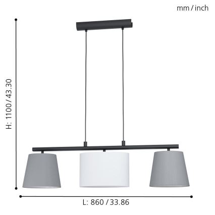 Eglo - LED lestenec na kablu 3xE14/25W/230V