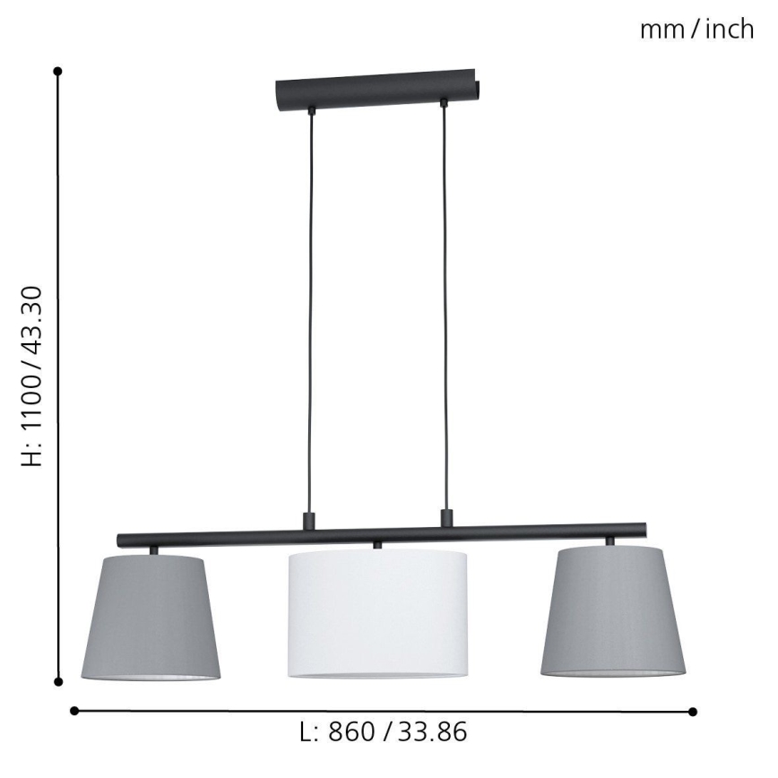 Eglo - Lestenec na vrvici 3xE14/25W/230V