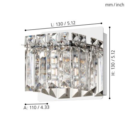 Eglo - LED Stenska svetilka 1xG9/3W/230V sijajni krom