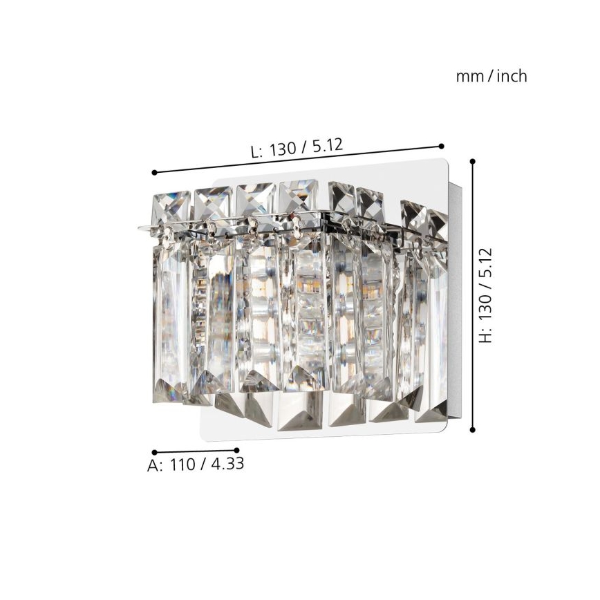 Eglo - LED Stenska svetilka 1xG9/3W/230V sijajni krom