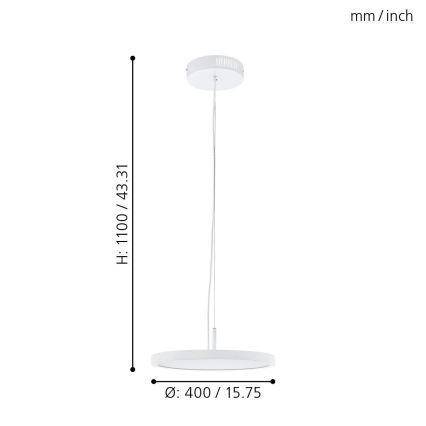 Eglo - LED RGB Zatemnitveni lestenec na vrvici CERIGNOLA-C LED/21W/230V + Daljinski upravljalnik