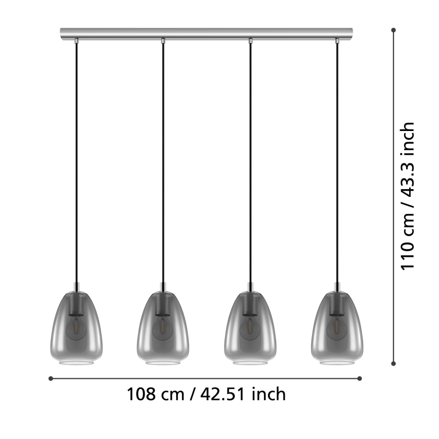 Eglo - Lestenec na vrvici 4xE27/40W/230V