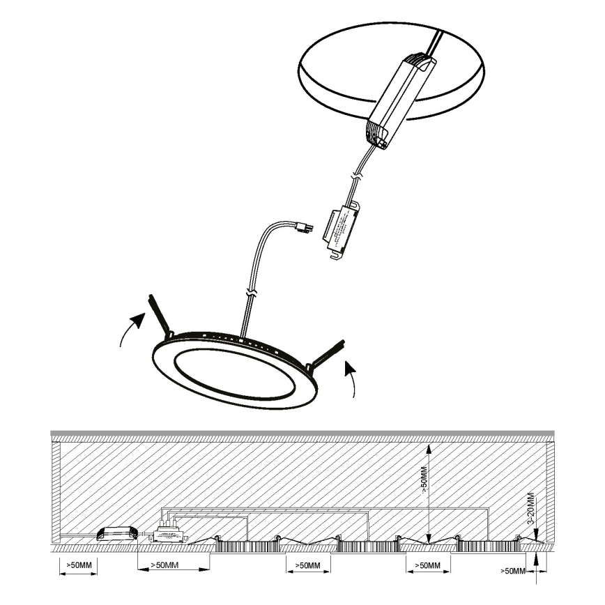 Eglo - SET 3x LED Kopalniška vgradna svetilka FUEVA 1xLED/2,8W/230V IP44 sijajni krom