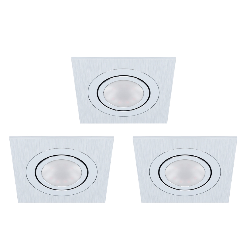 Eglo - KOMPLET 3xLED Vgradna svetilka AREITIO 3xGU10/5W/230V