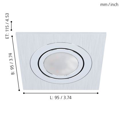 Eglo - KOMPLET 3xLED Vgradna svetilka AREITIO 3xGU10/5W/230V