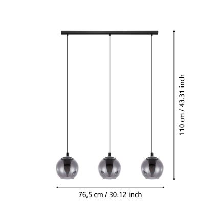 Eglo - Lestenec na vrvici 3xE27/40W/230V