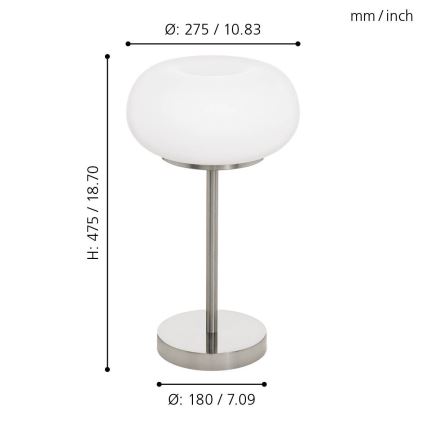Eglo - LED RGB Zatemnitvena namizna svetilka OPTICA-C LED/16W/230V pr. 27,5 cm