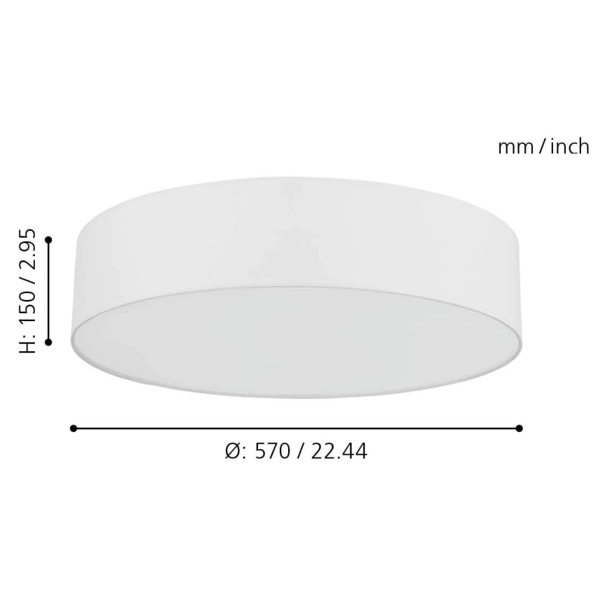 Eglo - LED RGB Zatemnitvena stropna svetilka ROMAO-C LED/33W/230V + Daljinski upravljalnik