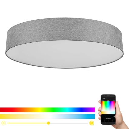 Eglo - LED RGBW Zatemnitvena stropna svetilka ROMAO-C LED/45W/230V + Daljinski upravljalnik