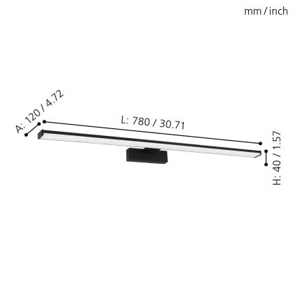 Eglo - LED Kopalniška luč za osvetlitev ogledala LED/14W/230V 4000K 78 cm IP44