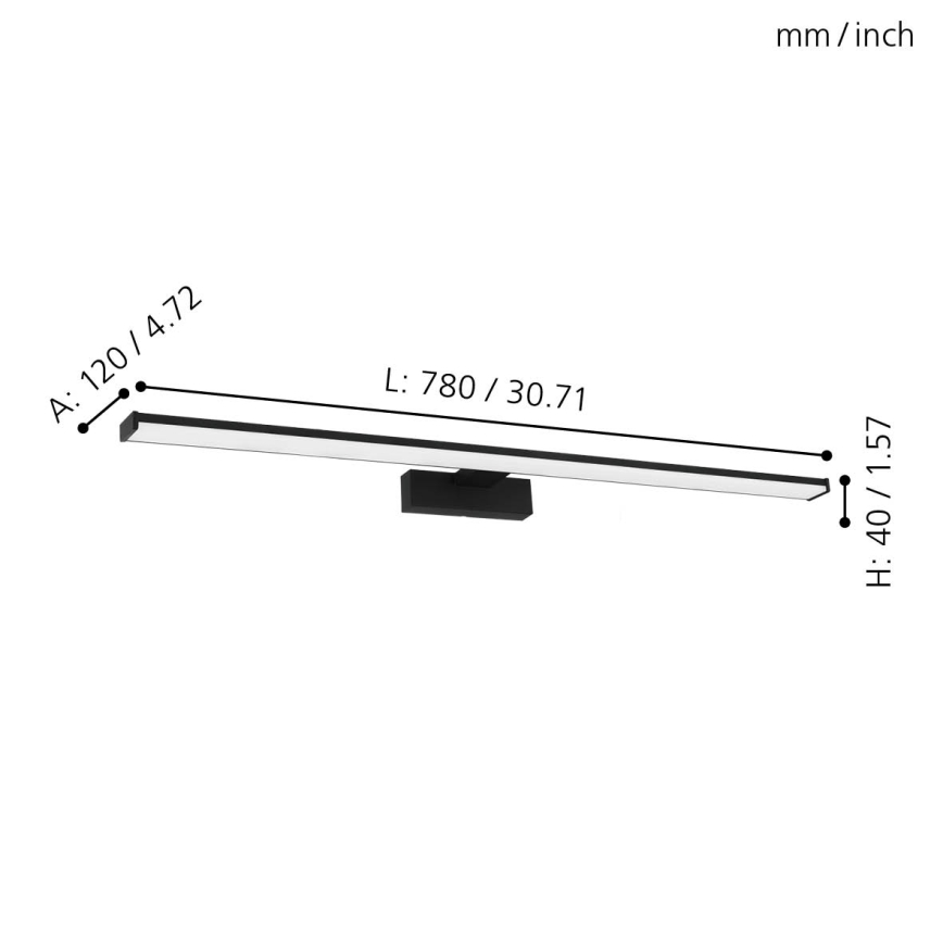 Eglo - LED Kopalniška luč za osvetlitev ogledala LED/14W/230V 4000K 78 cm IP44