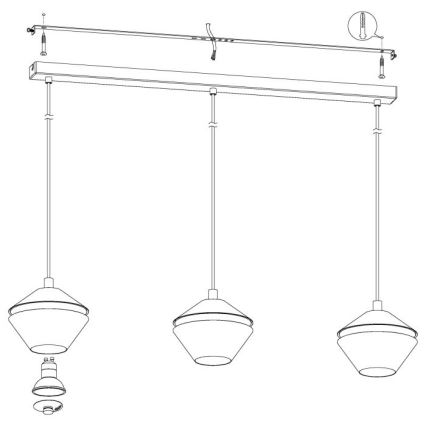 Eglo - LED Lestenec na vrvici 3xGU10/5W/230V