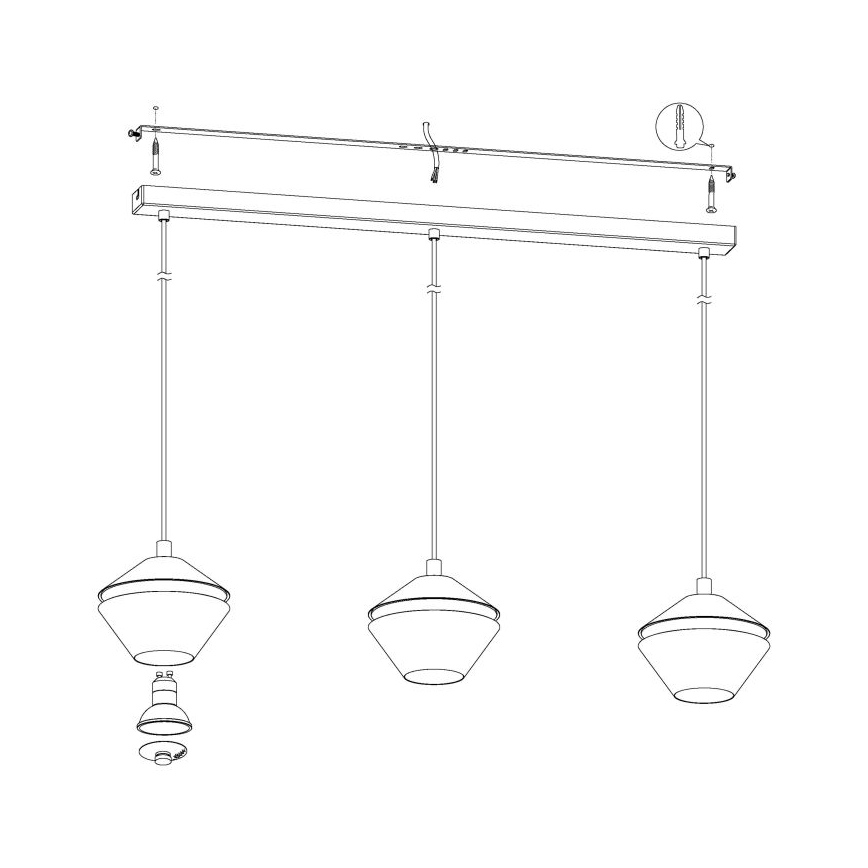 Eglo - LED Lestenec na vrvici 3xGU10/5W/230V
