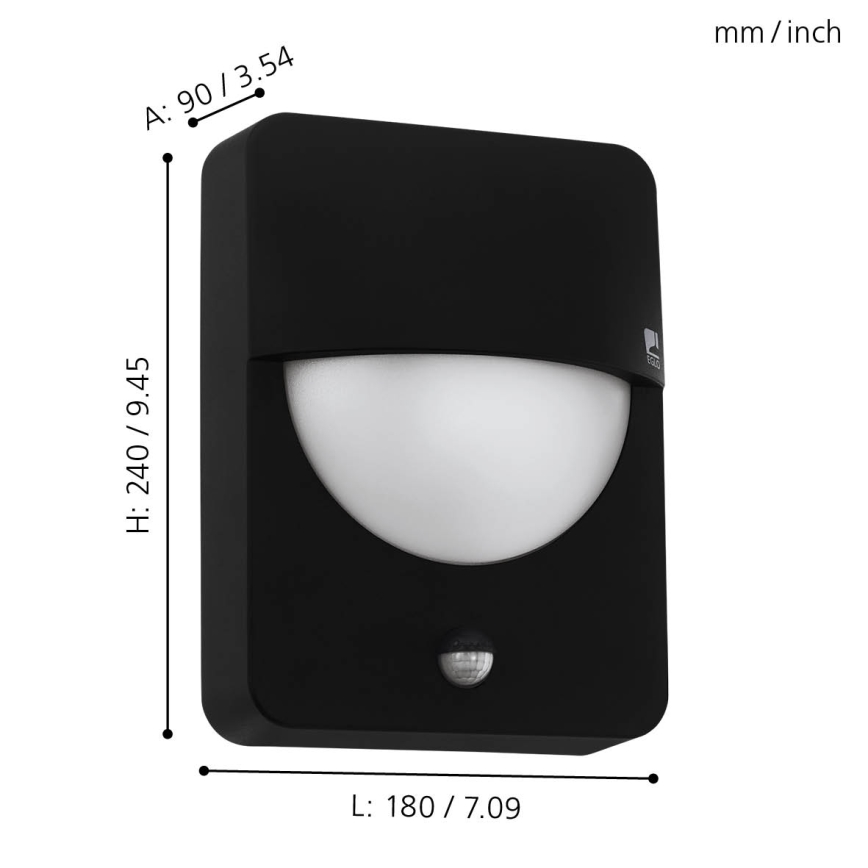 Eglo - Zunanja svetilka s senzorjem 1xE27/28W/230V IP44