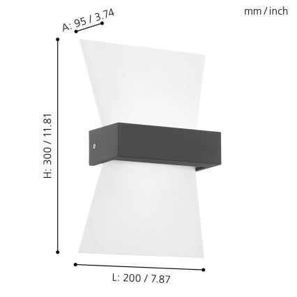 Eglo - LED Zunanja stenska svetilka LED/4,8W/230V IP44