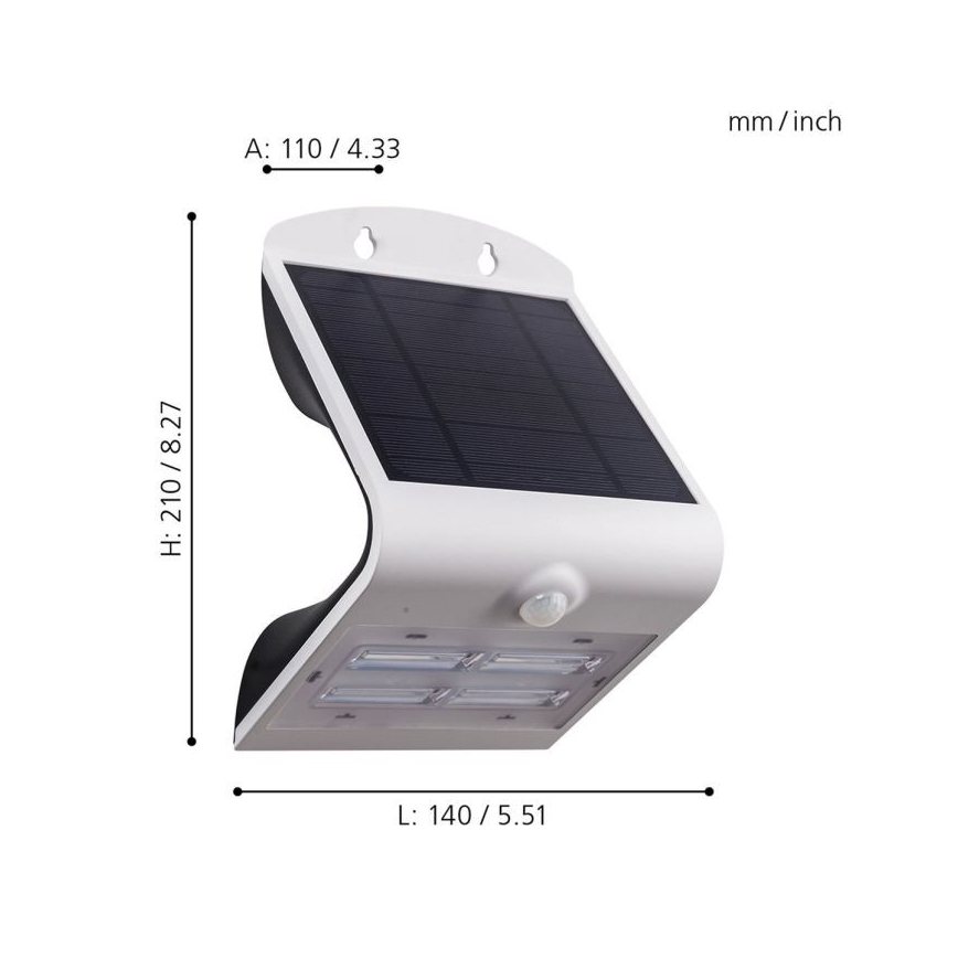 Eglo - Solarna svetilka s senzorjem LED/3,2W/3,7V 2000 mAh IP54