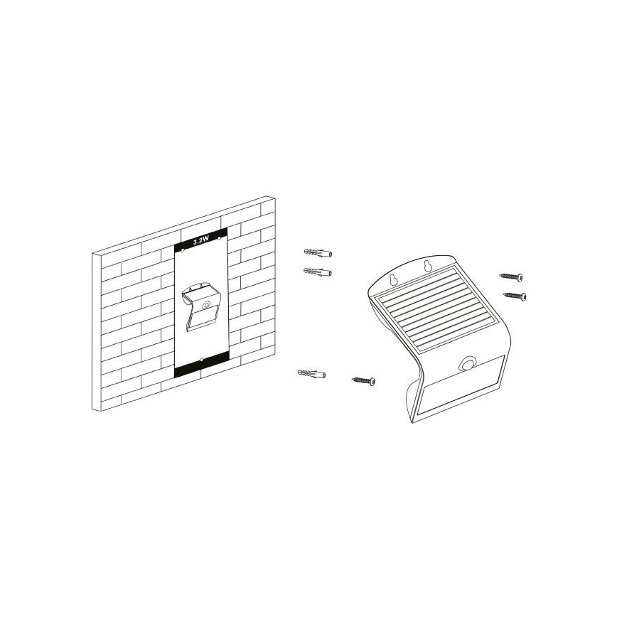 Eglo - Solarna svetilka s senzorjem LED/3,2W/3,7V 2000 mAh IP54