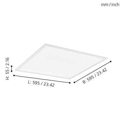 Eglo - RGBW Stropna svetilka z možnostjo zatemnitve LED/32,5W/230V 2700-6500K 60x60 cm + Daljinski upravljalnik