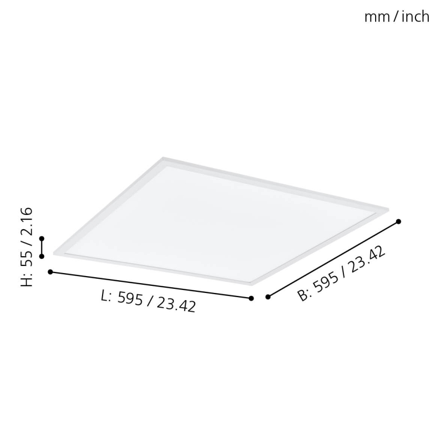 Eglo - RGBW Stropna svetilka z možnostjo zatemnitve LED/32,5W/230V 2700-6500K 60x60 cm + Daljinski upravljalnik