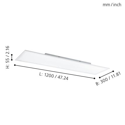 Eglo - RGBW Stropna svetilka z možnostjo zatemnitve LED/32,5W/230V 2700-6500K 120x30 cm + Daljinski upravljalnik