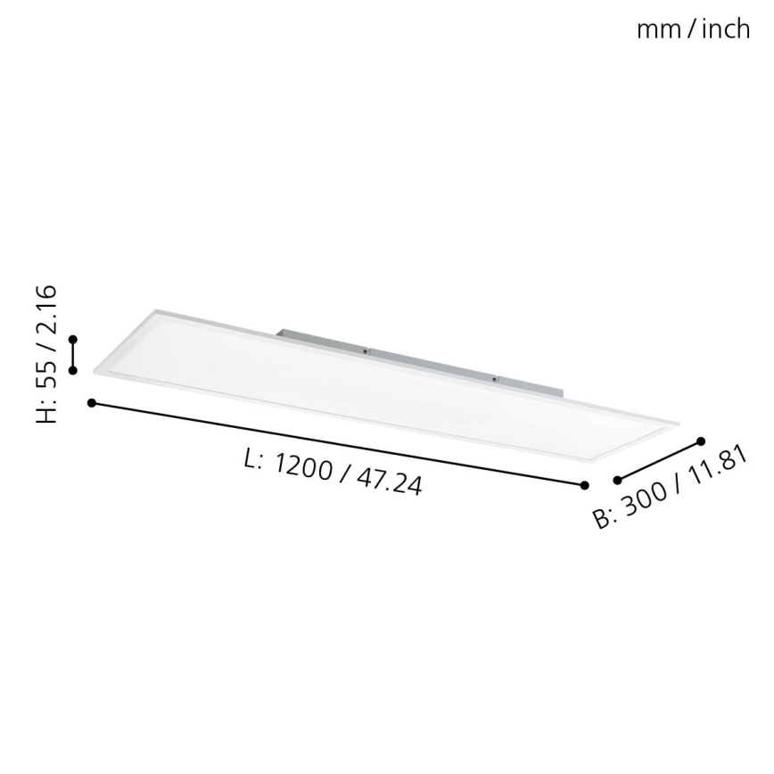 Eglo - RGBW Stropna svetilka z možnostjo zatemnitve LED/32,5W/230V 2700-6500K 120x30 cm + Daljinski upravljalnik