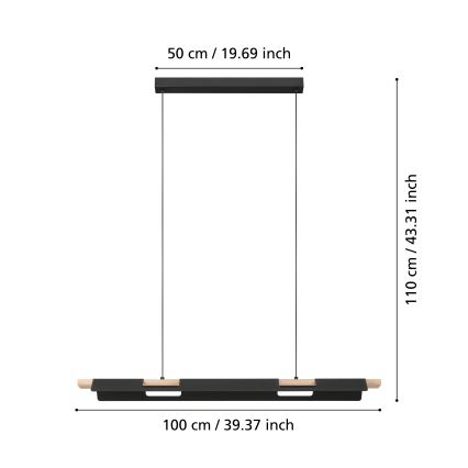 Eglo -  LED Zatemnitveni lestenec na vrvici LED/27W/230V ZigBee