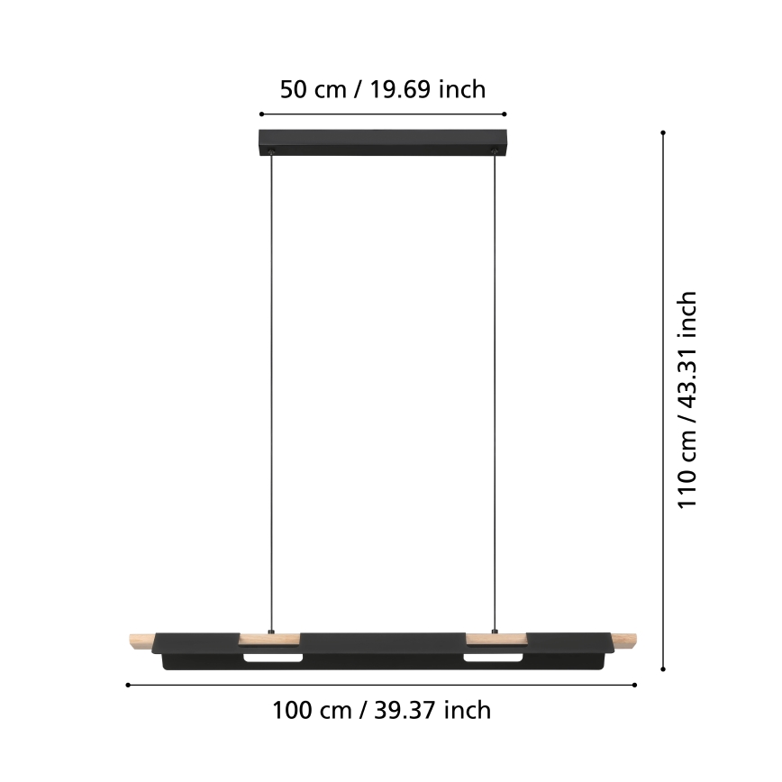 Eglo -  LED Zatemnitveni lestenec na vrvici LED/27W/230V ZigBee