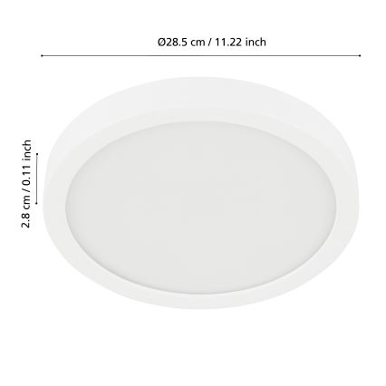 Eglo - LED zatemnjevalna kopalniška stropna svetilka LED/19,5W/230V 2700-6500K IP44 ZigBee premer 28,5 cm