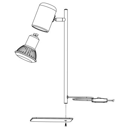 Eglo - LED Namizna svetilka 1xGU10/4,5W/230V bela