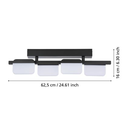 Eglo 98874 - Zatemljiv nadometni lestenec ERVIDEL 4xLED/4,5W/230V