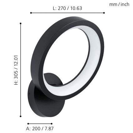 Eglo - LED RGB Zatemnitvena stenska svetilka MARGHERA-C LED/16W/230V