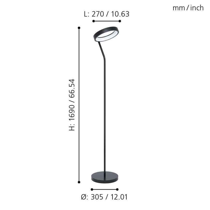Eglo - LED RGB Zatemnitvena talna svetilka MARGHERA-C LED/16W/230V
