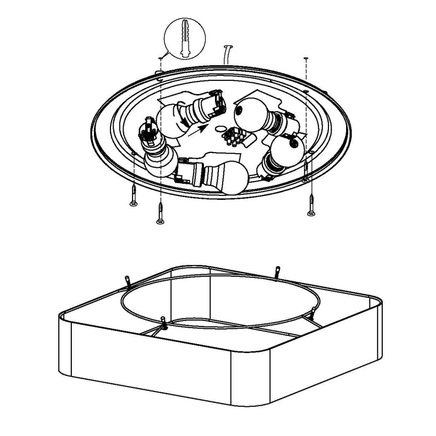 Eglo - Stropna svetilka 5xE27/25W/230V