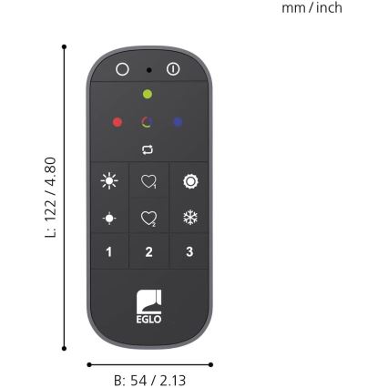 Eglo - Daljinski upravljalnik 2xAAA Bluetooth ZigBee