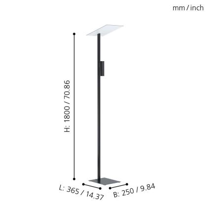 Eglo - LED Stoječa svetilka 2xGU10/5W/230V
