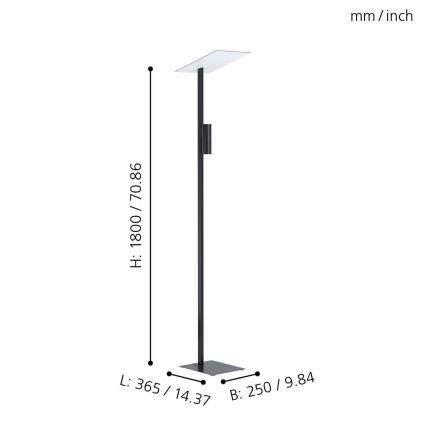 Eglo - LED Stoječa svetilka 2xGU10/5W/230V