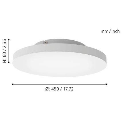Eglo - LED RGB Zatemnitvena stropna svetilka TURCONA-C LED/20W/230V + Daljinski upravljalnik