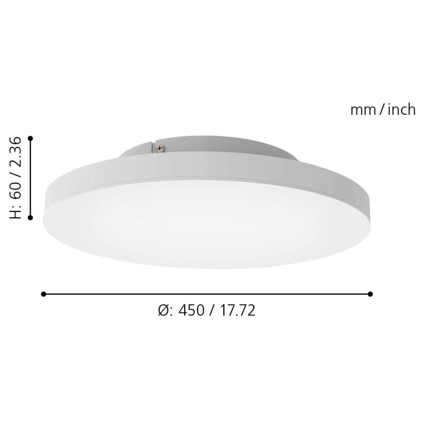 Eglo - LED RGB Zatemnitvena stropna svetilka TURCONA-C LED/20W/230V + Daljinski upravljalnik