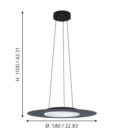 Eglo - LED RGB Zatemnitveni lestenec na vrvici COMPO ROSSO-C LED/16W/230V