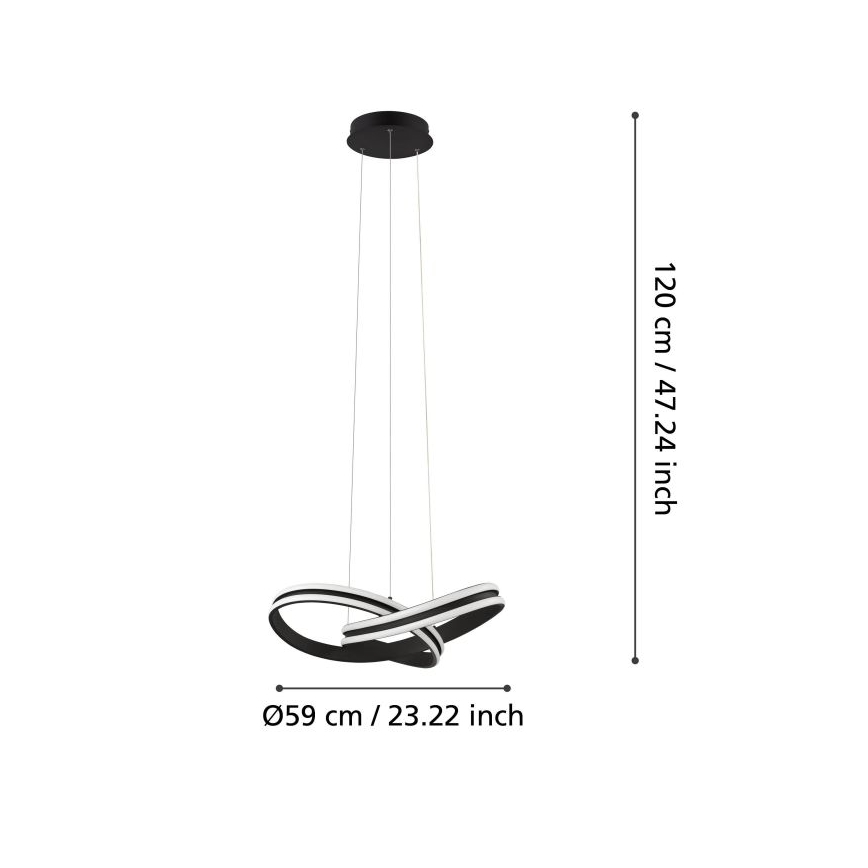 Eglo - LED Lestenec na vrvici 2xLED/18W/230V