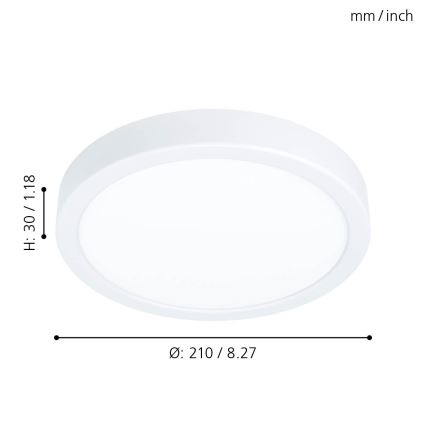 Eglo - LED Zatemnitvena stropna svetilka LED/16,5W/230V